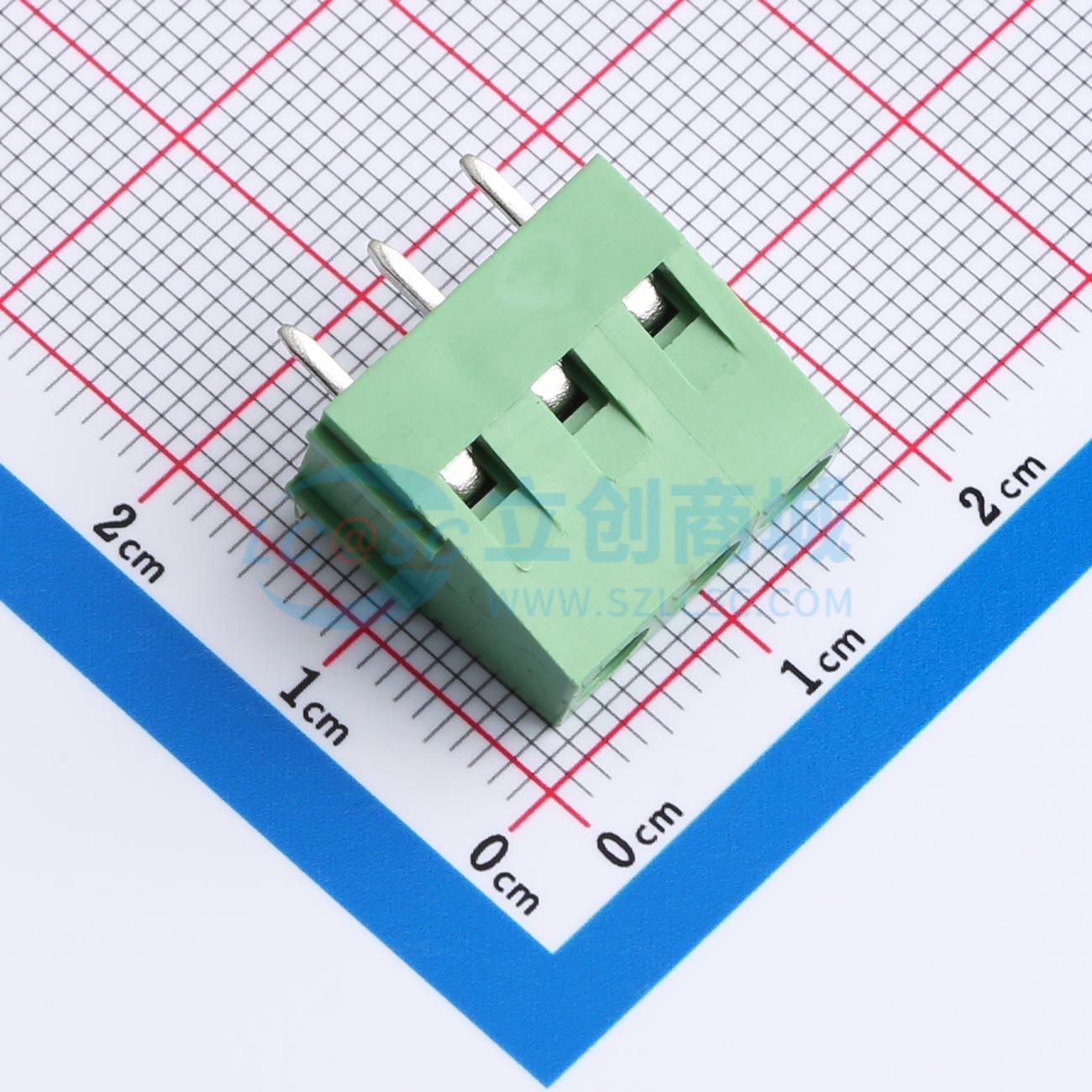 螺钉式接线端子 XD128V-5.0-3P-V 插件,P=5mm 电子元器件配单