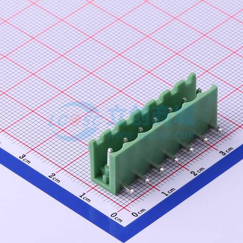 插拔式接线端子 XY2500R-A-5.00-7P 弯插,P=5mm 板端/插座-开口 1