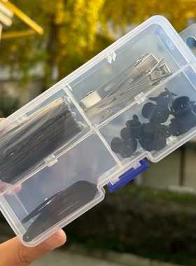 黑色基础发夹bb夹小抓夹一字夹u型夹皮筋毛巾圈收纳盒