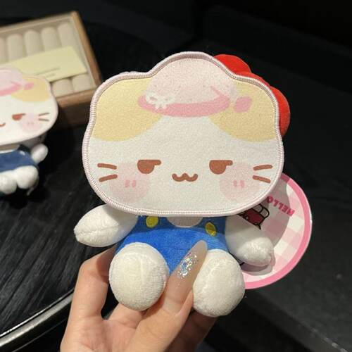 坏笑猫魔术贴二次元刘海贴可爱少女棉花糖猫碎发魔术贴无痕发饰