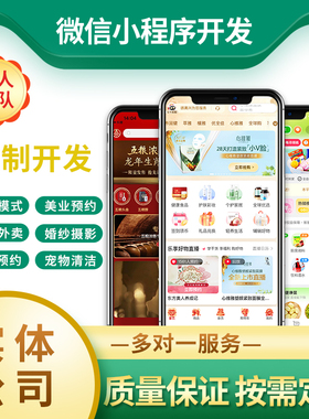 微信公众号开发定制小程序软件制作设计团购商城点餐外卖跑腿系统