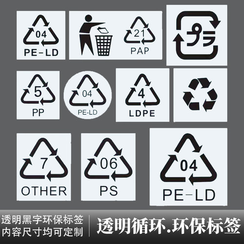 透明循环标贴环保日文不干胶标签