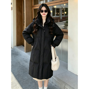 黑色棉服外套女2026冬季新款面包服中长款学生设计感加厚保暖棉袄