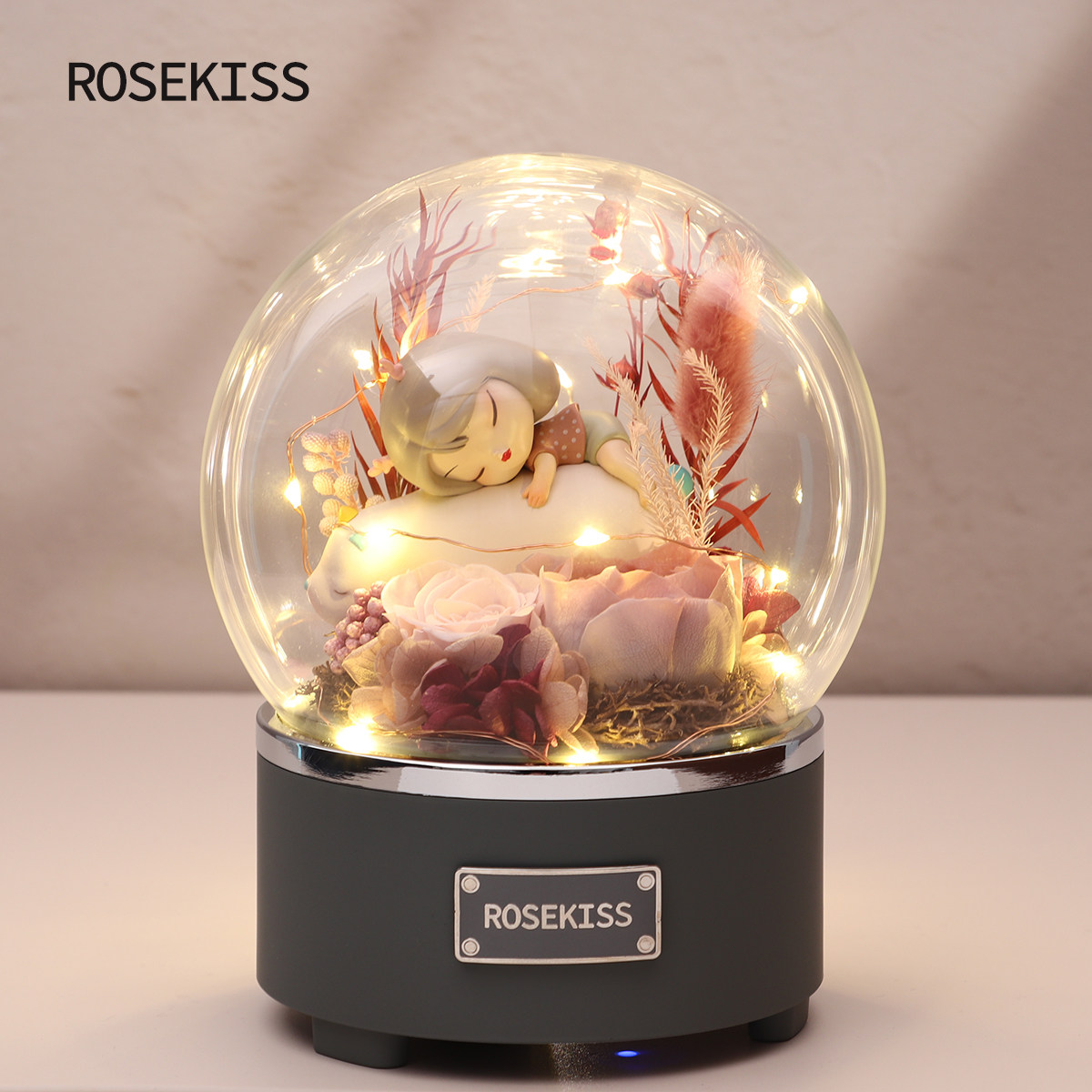 ROSEKISS玫瑰永生花礼盒七夕情人节新年元旦送女朋友闺蜜生日礼物