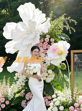 巨型纸艺蝴蝶花艺装置婚礼美陈