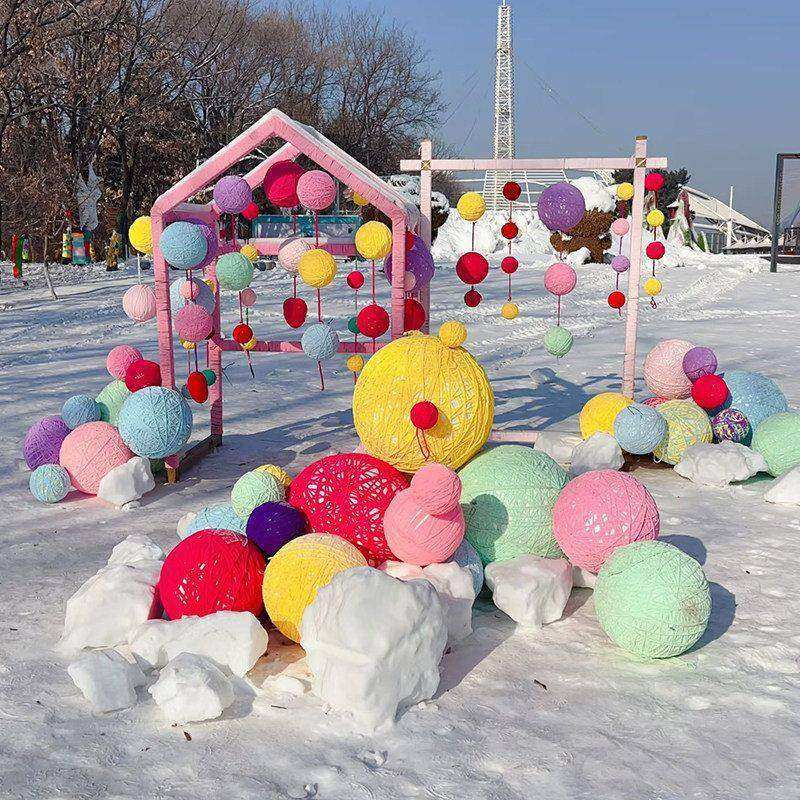 毛线球装饰新年场景布置毛绒球美陈商场门店铺景区挂树毛线球,节庆用品/礼品,节日装扮用品,淘宝优惠券,粉丝福利购,淘宝优惠卷