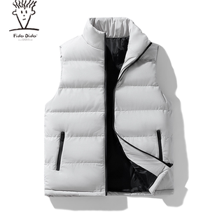 FIDO 百搭潮流日系简约纯色宽松坎肩面包立领保暖棉马甲外套 DIDO