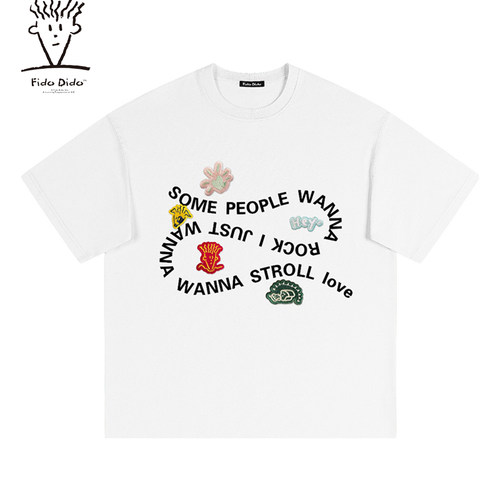FidoDido美式复古夏季短袖T恤
