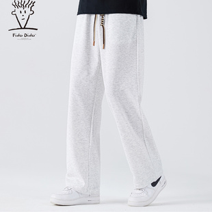 宽松休闲长裤 FIDO 青少年针织运动卫裤 简约直筒垂感休闲裤 DIDO