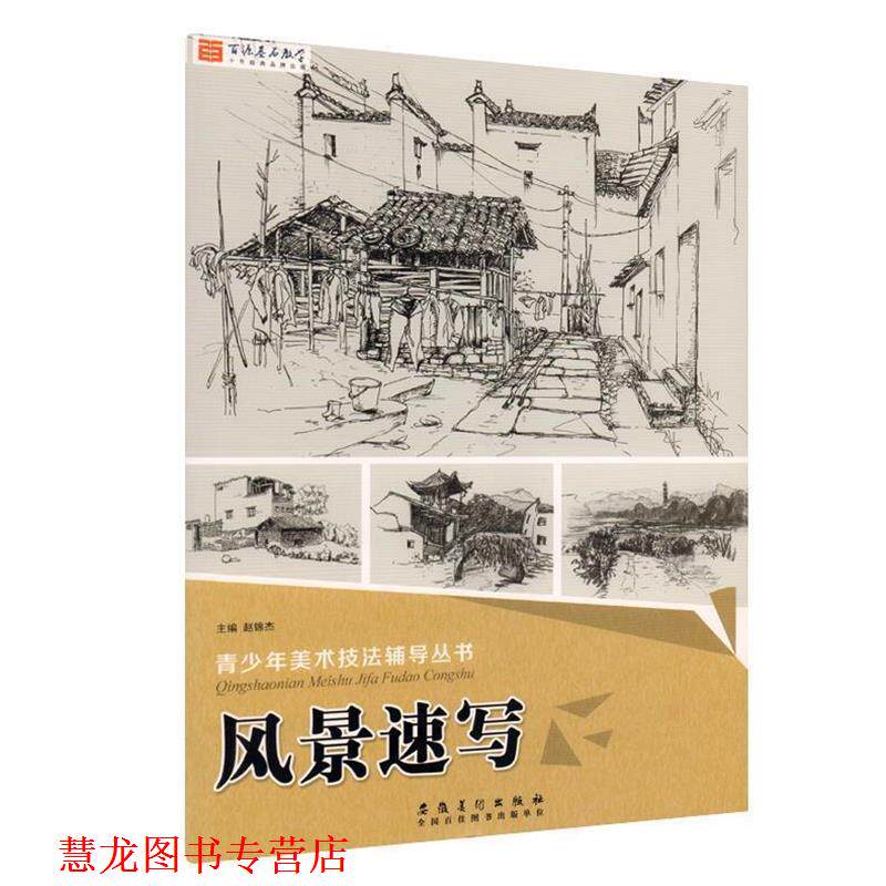 【正版书籍】 青少年美术技法辅导丛书:风景速写 赵锦杰 编 安徽美术出版社