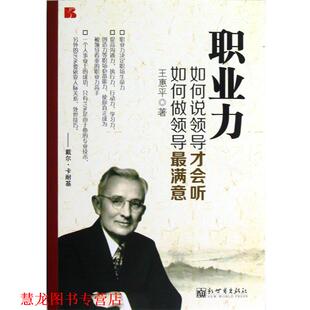 职业力 如何说领导才会听 如何做领导满意 新世界出版 书籍 王惠平 社 正版