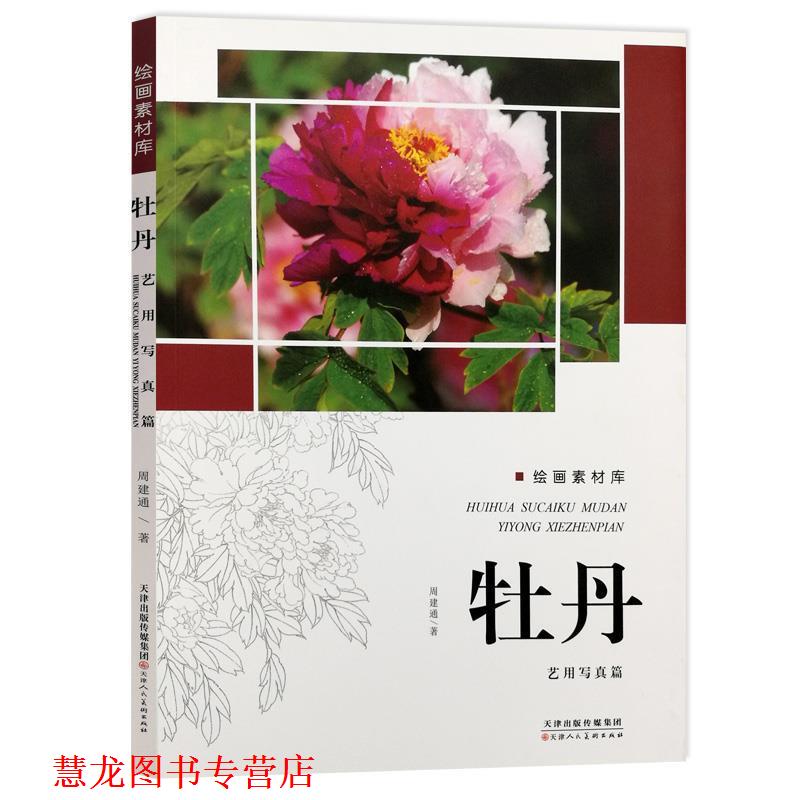【正版书籍】 牡丹 绘画素材库 周建通 著 天津人民美术出版社