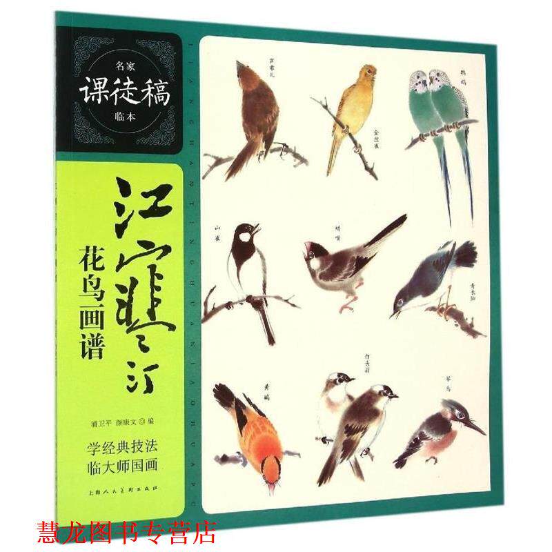 【正版书籍】 江寒汀花鸟画谱---名家课徒稿临本 浦卫平,颜康文 编 上海人民美术出版社