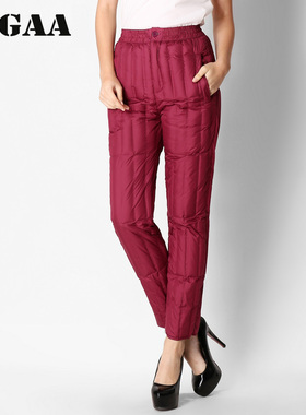 DTGAA女款修身高腰羽绒裤内胆冬季大码内穿保暖裤中老年小脚棉裤