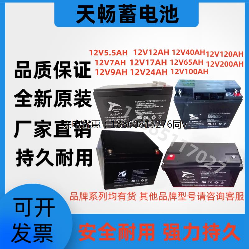天畅蓄电池TC12-24A5.5A7A9A12A17A40A65A100A120A200A消防直流屏