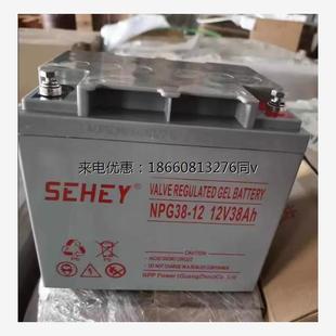 SEHEY西力蓄电池NPG38 直流屏UPS电源12V38AH免维护电瓶 12密封式