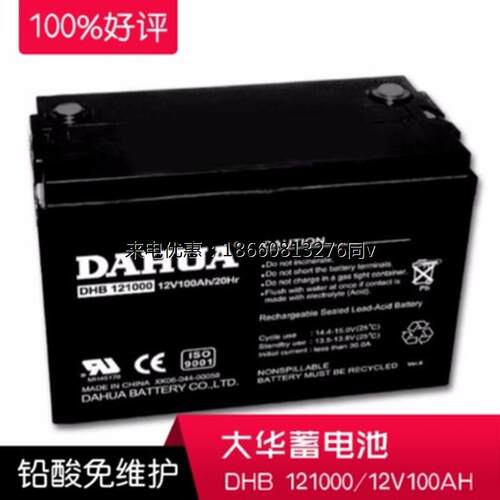 DAHUA蓄电池DHB121000大华电池12V100Ah/铅酸免维护UPS专用 包邮