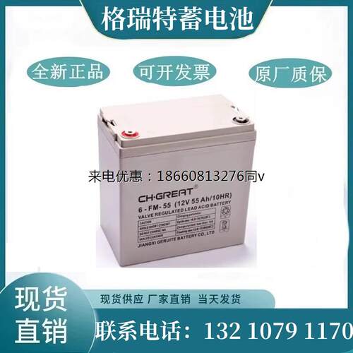 格瑞特蓄电池12V55AH直流屏/UPS电源6-FM-55消防主机/EPS应急电源