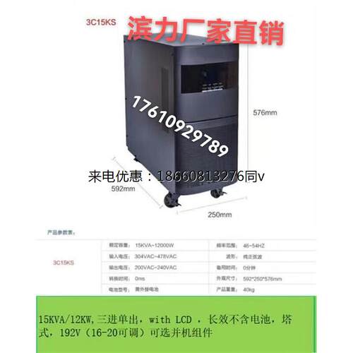 滨力UPS不间断电源C1K/C2K/C3K/C6K/C10K 1000VA/800W机房电脑用