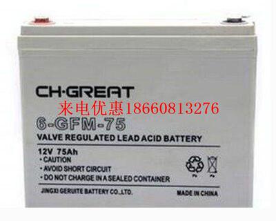 CHGREAT蓄电池6-FM-75免维护12V75AH电力/机房UPS备用电源