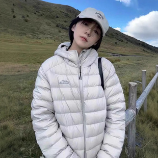 2025秋冬排骨羽绒服女白鸭绒情侣外套轻薄宽松新款 连帽加厚