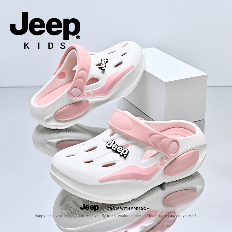 jeep儿童拖鞋女孩吉普外穿洞洞鞋