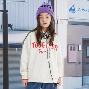 mipo春季儿童卫衣款新款女童奥莱outlets连帽上衣潮oversize