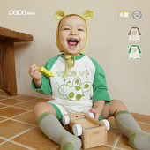 短爬婴儿连体衣外出可爱 男女宝宝长袖 糯米棉 papa爬爬春秋新款