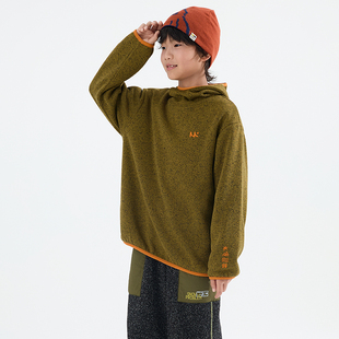 mipo冬季儿童卫衣奥莱outlets户外加厚拉绒运动连帽男女童上衣潮