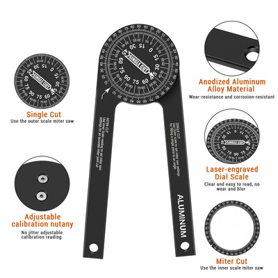 Miter Saw Protractor360量角器水平角度规木工角尺定位量角规