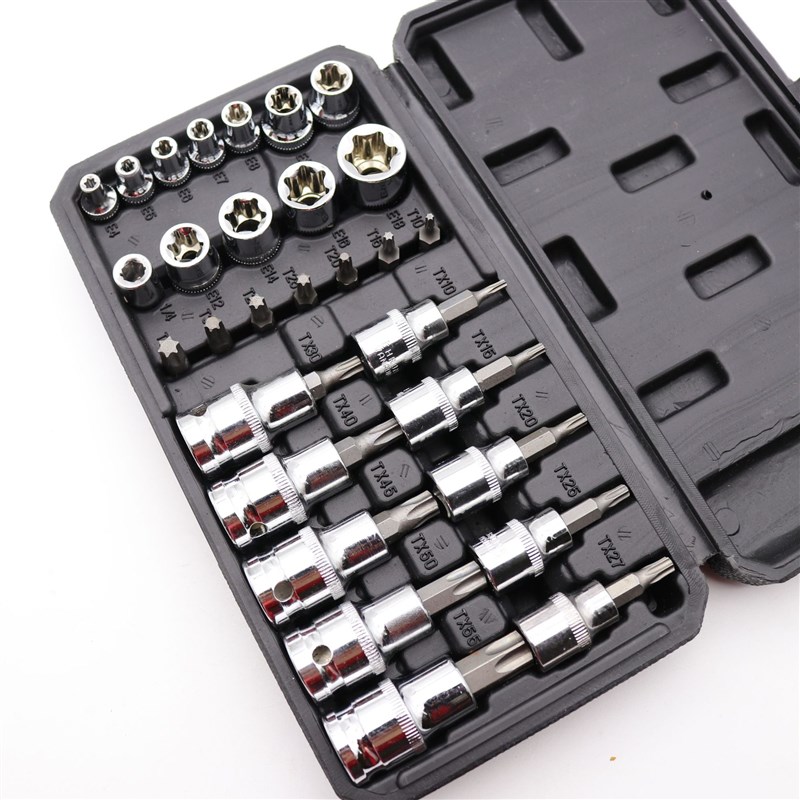 29件组套3/8中飞E型套筒星形套筒头子E4-E20内六梅花批头T10-T60