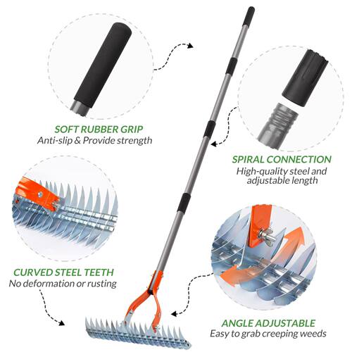 Walensee Thatch Rake 15-Inch Lawn Thatching Rake 草坪草耙