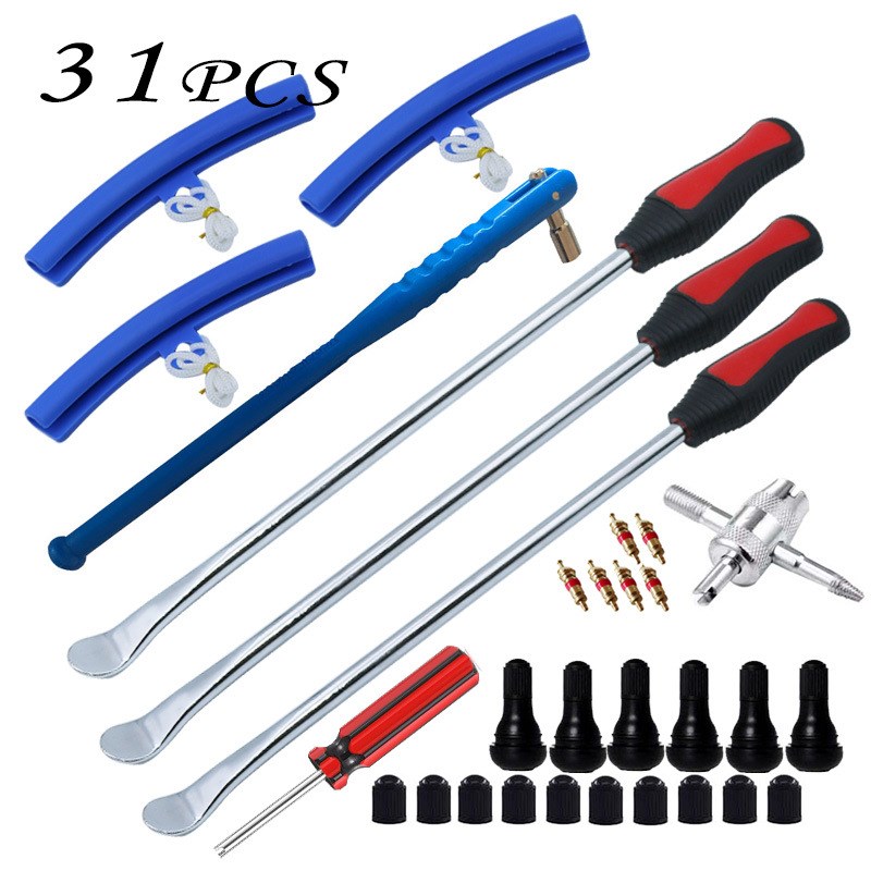 供应汽车摩托车自行车扒胎工具撬棒套装补胎工具勺撬杆气门嘴工具