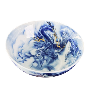 景德镇普洱主人杯单杯仿古青花茶杯陶瓷龙纹茶盏茶具个人礼盒装