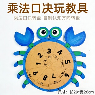 自制99乘法口诀转盘小学二年级数学作业幼儿园手工纸板玩教具材料