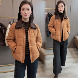 新款 棉服女2025冬季 洋气减龄百搭加厚保暖棉衣外套 双层领短款 时尚
