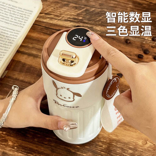 智能显温保温杯女316不锈钢