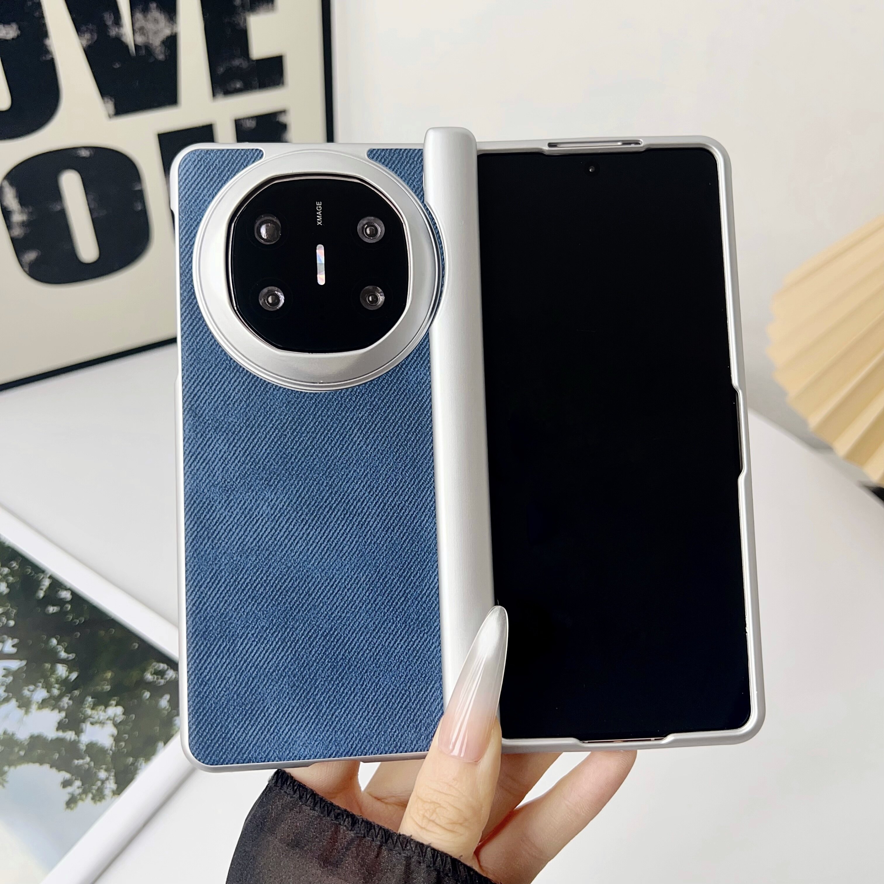 磨砂布纹适用于华为MateX6手机壳折叠屏电镀三件套matex5典藏版新款外壳全包防摔x6高级感男女MATEx3亲肤豹纹