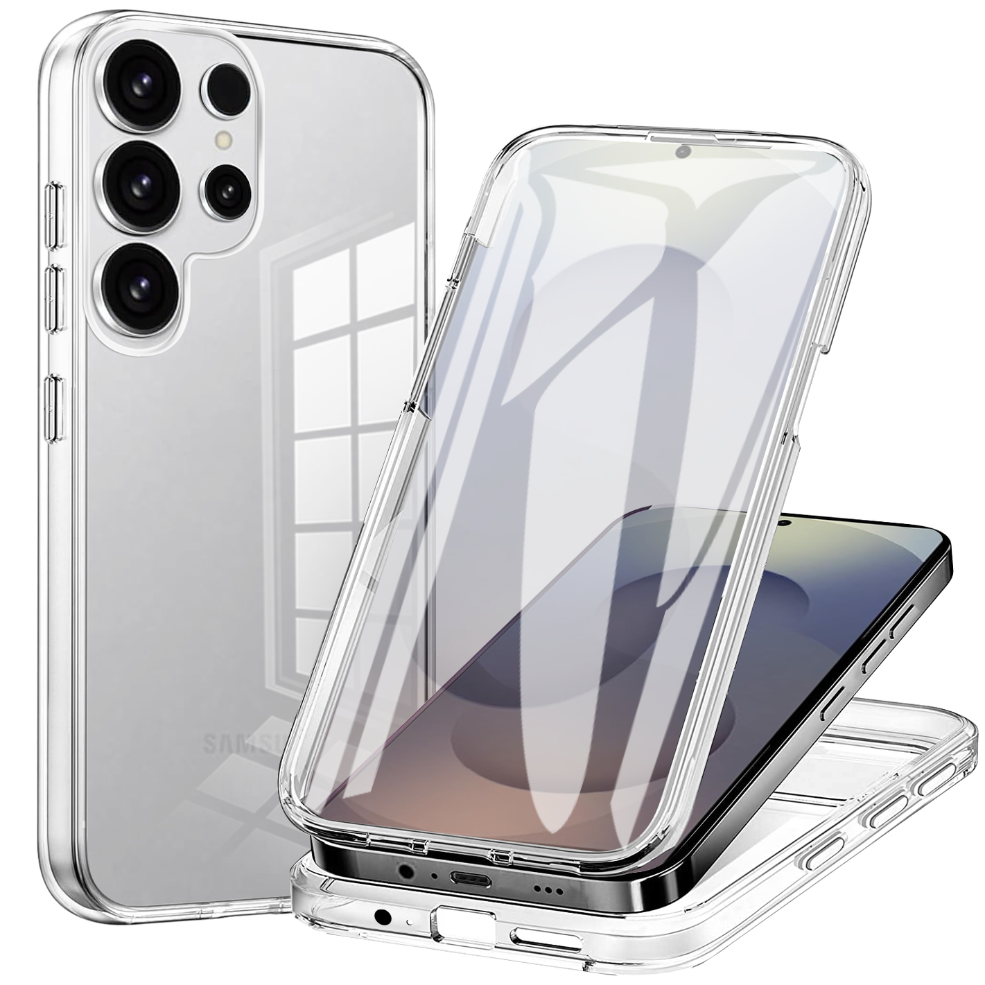双面全包透明适用于三星s25Ultra手机壳新款GalaxyS25+专用外壳s24ultra气囊S20防摔23FE简约22+男女note20U