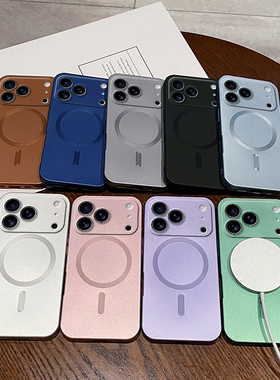 MagSafe磁吸适用于iphone16磨砂硅胶14苹果17proMax带镜头膜手机壳mimi全包保护套男女简约12时尚高级感11/xs