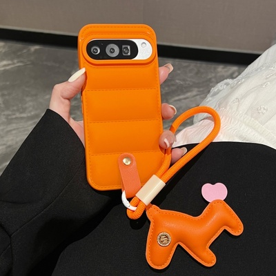 立体羽绒服适用于谷歌GooglePixel10Pro手机壳防丢Pixel9pro马年挂绳9A新款3Axl套8pro全包7a防摔4XL高级情侣