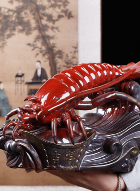 陶瓷龙虾摆件纵横四海工艺品