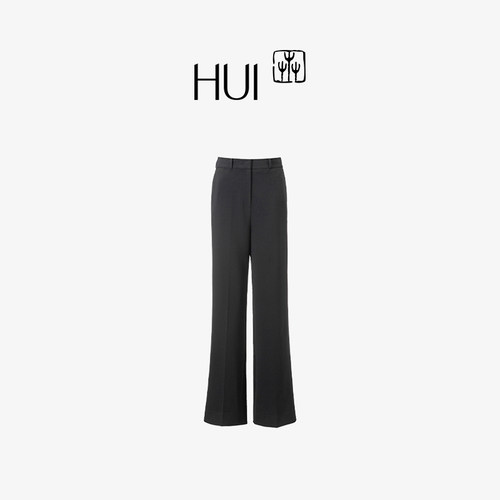 HUI卉青灰色休闲裤型直筒西装裤