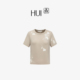 HUI卉炊烟色立体玉兰绣花针线纹理弹力针织棉艺术上衣T恤2026新款
