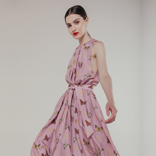 HUI卉重磅桑蚕丝连衣裙米兰限定