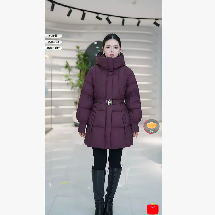 【 邢康莉甄选】冬季时尚百搭 中长款保暖羽绒服ZS860
