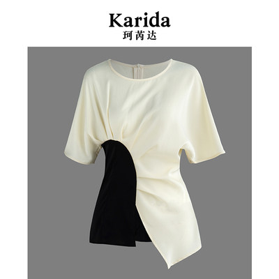 短袖衬衫Karida/珂芮达法式撞色