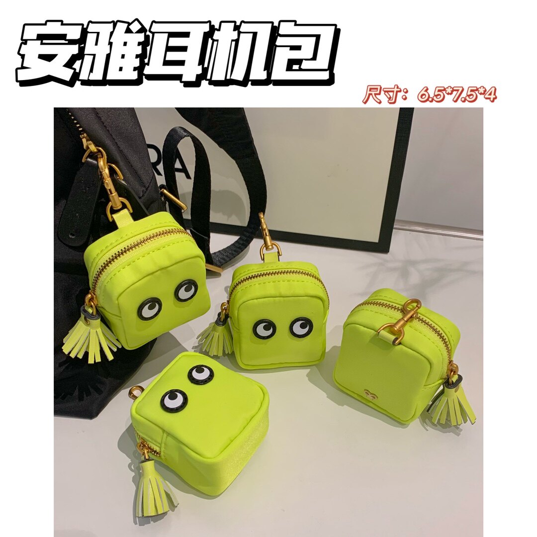 Anya多功能零钱耳机包大眼可爱百搭运动尼龙小挂包卡通耳机保护包