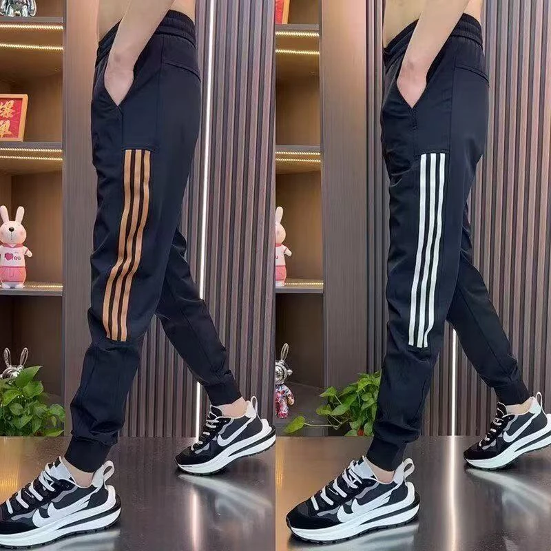 裤子男款夏季薄款男士休闲裤运动时尚百搭速干弹力修身小脚卫裤男