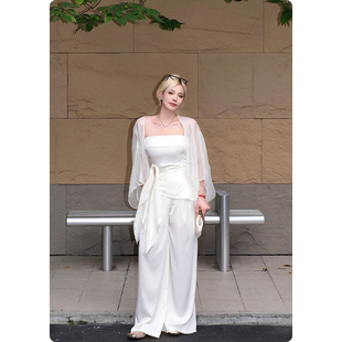 流萤瞬滑 微胖高腰拖地休闲长裤 宽松阔腿裤 2026新款 女夏季 糯米子